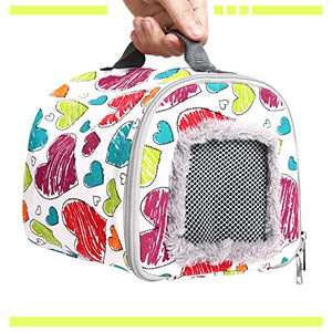 Hamster Carrier Bag, Pet Carrier Bags for Hamster, Rat, Hedgehog, Rabbit, Sugar Glider, Chinchilla, Guinea Pig, Squirrel and Other Small Pets, Breathable Outdoor Portable Travel Carrier Bag