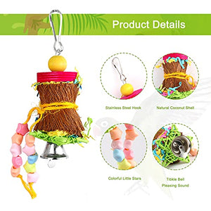 YUEPET 4 Pack Bird Shredder Toys Small Parrot Chewing Toys Parrot Cage Foraging Hanging Toy for Small Bird Parakeets Parrotlets Lovebirds Cockatiels