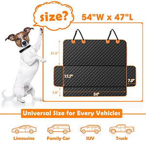 MIXJOY Dog Car Cover for Back Seat Cover Protector Waterproof Dog Seat Covers for Cars, Car Seat Protector for Dogs with 1 Dog Seat Belt, Nonslip Back Seat Cover for Kids, Trucks & SUV