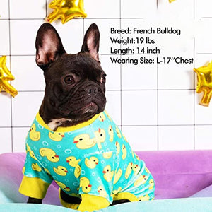 KYEESE Dog Pajama for Medium Dogs Yellow Duck Soft Material Stretchable Dog Pajamas Onesie Dog Apparel