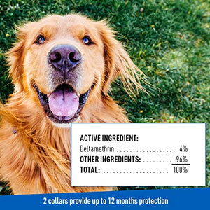 Adams Flea & Tick Collar for Dogs & Puppies |2 Pack |12 Months Protection |Adjustable One Size Collar Fits All Dogs 12 Weeks & Older |Kills Fleas & Ticks |Repels Mosquitoes (excluding California)