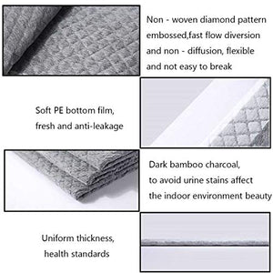 kathson Rabbit Pee Pads Disposable Cage Liners 50PCS All-Absorb Black Carbon Odor-Control Bunny Training Accessories with Quick-Dry Surface for Puppy Guinea Pig Kitten Hedgehog Small Animals