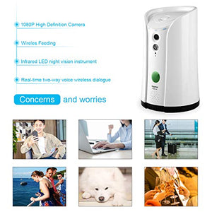 SKYMEE Dog Camera Treat Dispenser,WiFi Full HD Pet Camera with Two-Way Audio and Night Vision,Compatible with Alexa (2.4G WiFi ONLY) (Petalk AI)