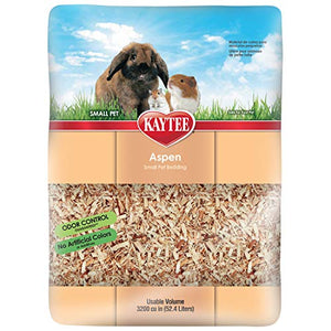 Kaytee Small Animal Hardwood Aspen Bedding For Pet Guinea Pigs, Rabbits, Hamsters, Gerbils, and Chinchillas, 54.2 Liter,Brown