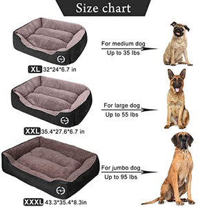 PUPPBUDD Dog Beds for Large Dogs, Rectangle Washable Dog Bed Comfortable and Breathable Pet Sofa Warming Orthopedic Dog Bed for Large Medium Dogs