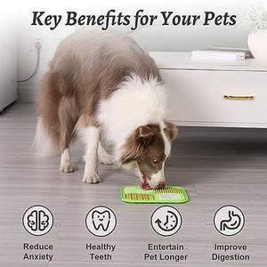 MateeyLife Licking Mat for Dogs and Cats, Premium Lick Mats with Suction Cups for Dog Anxiety Relief, Cat Lick Pad for Boredom Reducer, Dog Treat Mat Perfect for Bathing Grooming etc.