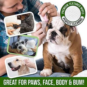 Petazy 400 Dog Wipes for Paws and Butt Ears Eyes | Organic Pet Wipes for Dogs | Lavender Scented Dog Wipes Cleaning Deodorizing | Extra Thick Paw Wipes for Dogs Cats Pets | Bonus Glove Wipes Included