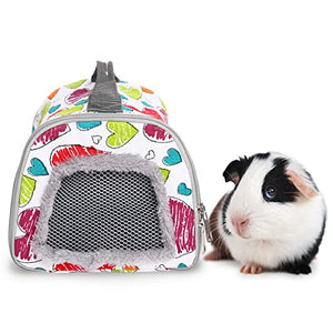 Hamster Carrier Bag, Pet Carrier Bags for Hamster, Rat, Hedgehog, Rabbit, Sugar Glider, Chinchilla, Guinea Pig, Squirrel and Other Small Pets, Breathable Outdoor Portable Travel Carrier Bag