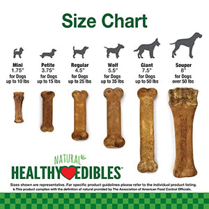 Nylabone Healthy Edibles Natural Puppy Treats Variety Pack - Puppy Supplies - Roast Beef, Bacon, Turkey & Apple Flavors, X-Small/Petite (3 Count)