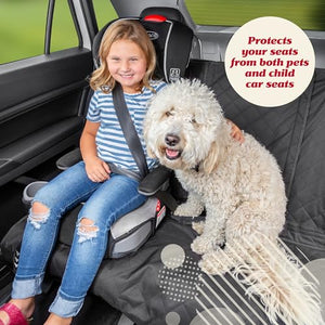 Lusso Gear Dog Car Seat Cover for Back Seat, Protects from Scratches, Scuffs, Shedding, Mud, & More, 100% Waterproof, Non-Slip Cover Stays Securely in Place, Fits Your Car, Truck, & SUV (Black)