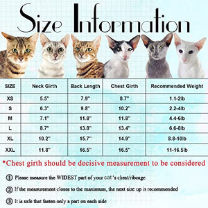 Bonaweite Hairless Cats Rainbow Rendering T-Shirt for Spring Summer Autumn, Breathable Cat Wear Clothes Vest Shirts for Sphynx, Cornish Rex, Devon Rex, Peterbald