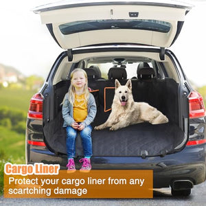 Kytely Dog Car Seat Cover, Waterproof Dog Car Hammock with Mesh Window, Anti-Scratch Nonslip Car Dog Cover Back Seat, Durable Pet Dog Seat Cover for Cars Trucks and SUVs