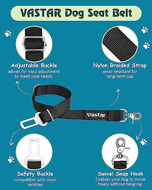 Vastar 2 Packs Adjustable Pet Dog Cat Car Seat Belt Safety Leash Vehicle Seatbelt Harness