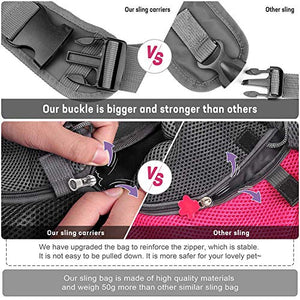 YUDODO Pet Dog Sling Carrier Breathable Mesh Travel Safe Sling Bag Carrier for Dogs Cats Black Small