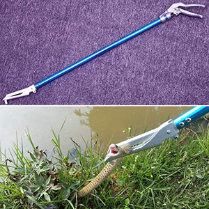 Ouronehome 60" Professional All-Aluminum Alloy Snake Tong Reptile Grabber Rattle Snake Catcher Wide Jaw Handling Tool with Lock