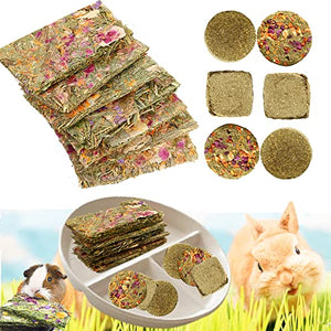 Abizoo Rabbit Treat,Natural Molar Timothy Hay Herbal Floral Scent Snack Chew Toys Gift for Bunny Chinchillas Hamster Gerbils,12 Pcs Small Animals Cage Accessories Guinea Pig Treats