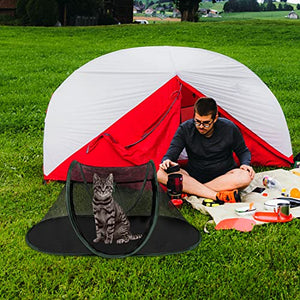 Cat Tent Outdoor, Pet Enclosure Tent Suitable for Cats and Small Animals, Indoor Playpen Portable Exercise Tent with Carry Bag(Dark Green)