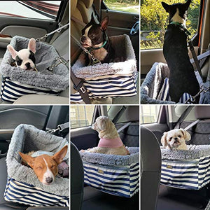 MARSLABO Dog Car Seats for Small Dogs, Upgrade Dog Booster Seat with Metal Frame Construction with Double-Layer Oxford, Perfect for Small Pets up to 20lbs