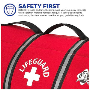 Paws Aboard Dog Life Jacket - Keep Your Canine Safe with a Neoprene Life Vest - Designer Life Jackets - Perfect for Swimming and Boating - Red, Large