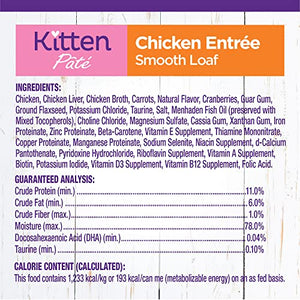 Wellness Complete Health Grain-Free Wet Canned Kitten Food, Made in USA with Real Meat, All Breeds, Smooth Pate (Kitten, Whitefish & Chicken Bundle, 3-Ounce Can, Pack of 12)