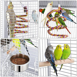 Yaheetech Wrought Iron Bird Cages, Play Top Large Aviary with Stand for Cockatiel Parrot Sun Parakeet Conures Lovebird Budgie Finch African Grey White, 61-inch