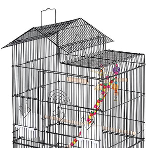 Yaheetech 39-inch Roof Top Large Flight Parrot Bird Cage for Small Quaker Parrot Cockatiel Sun Parakeet Green Cheek Conure Budgie Finch Lovebird Canary Pet Bird Cage w/Toys