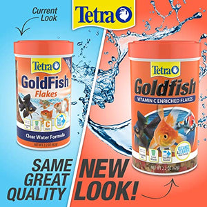 Tetra Goldfish Flakes 2.2 Ounces, Balanced Diet, Clear Water Formula