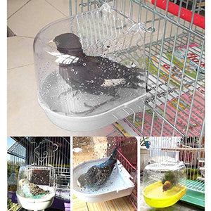 Parrot Bath Box Bird Cage Accessory Supplies Bathing Tub Bath for Parakeet Pet Brids Canary Budgies Parrot (Random Color)