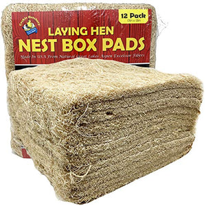 Cackle Hatchery Laying Hen Nest Box Pads (12 Pack) - Made in USA from Aspen Excelsior - 13"x13" Pads