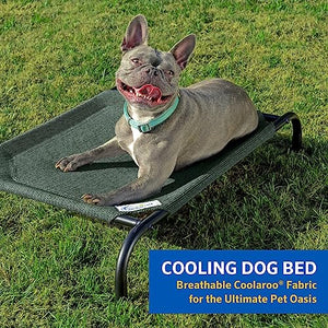 COOLAROO The Original Cooling Elevated Dog Bed, Indoor and Outdoor, Medium, Grey