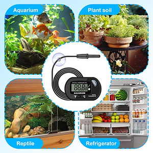 2-Pack Aquarium Thermometer, Fish Tank Thermometer, AikTryee Water Thermometer with 3.3ft Cord Fahrenheit/Celsius(℉/℃) for Vehicle Reptile Terrarium Fish Tank Refrigerator.