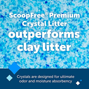 PetSafe ScoopFree Premium Blue Crystal Litter, 2-Pack – Includes 2 Bags – Absorbs Odors 5x Faster than Clay Clumping – Low Tracking for Less Mess – Lasts up to a Month - Lightly Scented