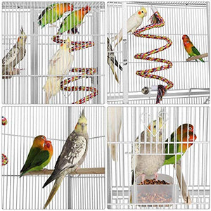 Yaheetech 69'' Extra Large Bird Cage Metal Parrot Cage w/Detachable Stand for Mid-Sized Parrots Cockatiels Conures Parakeets Lovebirds Budgie Finch, White