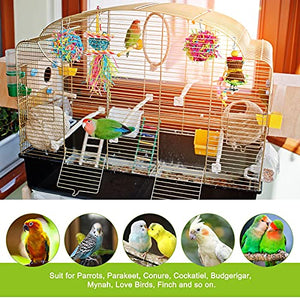 YUEPET 4 Pack Bird Shredder Toys Small Parrot Chewing Toys Parrot Cage Foraging Hanging Toy for Small Bird Parakeets Parrotlets Lovebirds Cockatiels