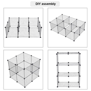 Metal Pet Playpen Dog Kennel Pets Fence Exercise Cage 16 Panels US Stock